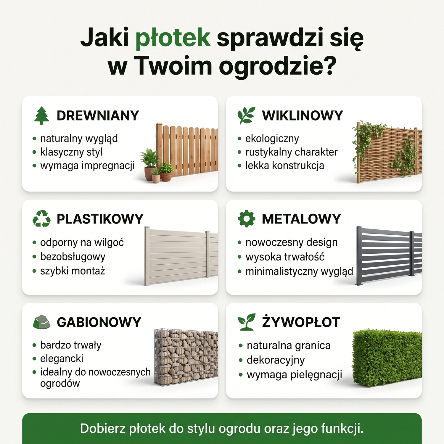 Nowoczesny projekt ogrodu - połączenie stalowych paneli dekoracyjnych z gabionami